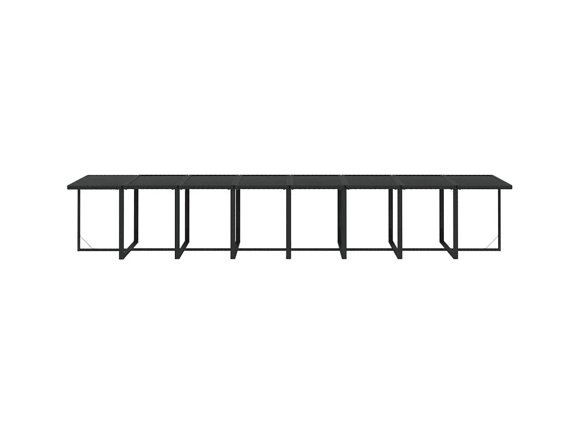 Ensemble à manger de jardin 17 pcs coussins noir résine tressée