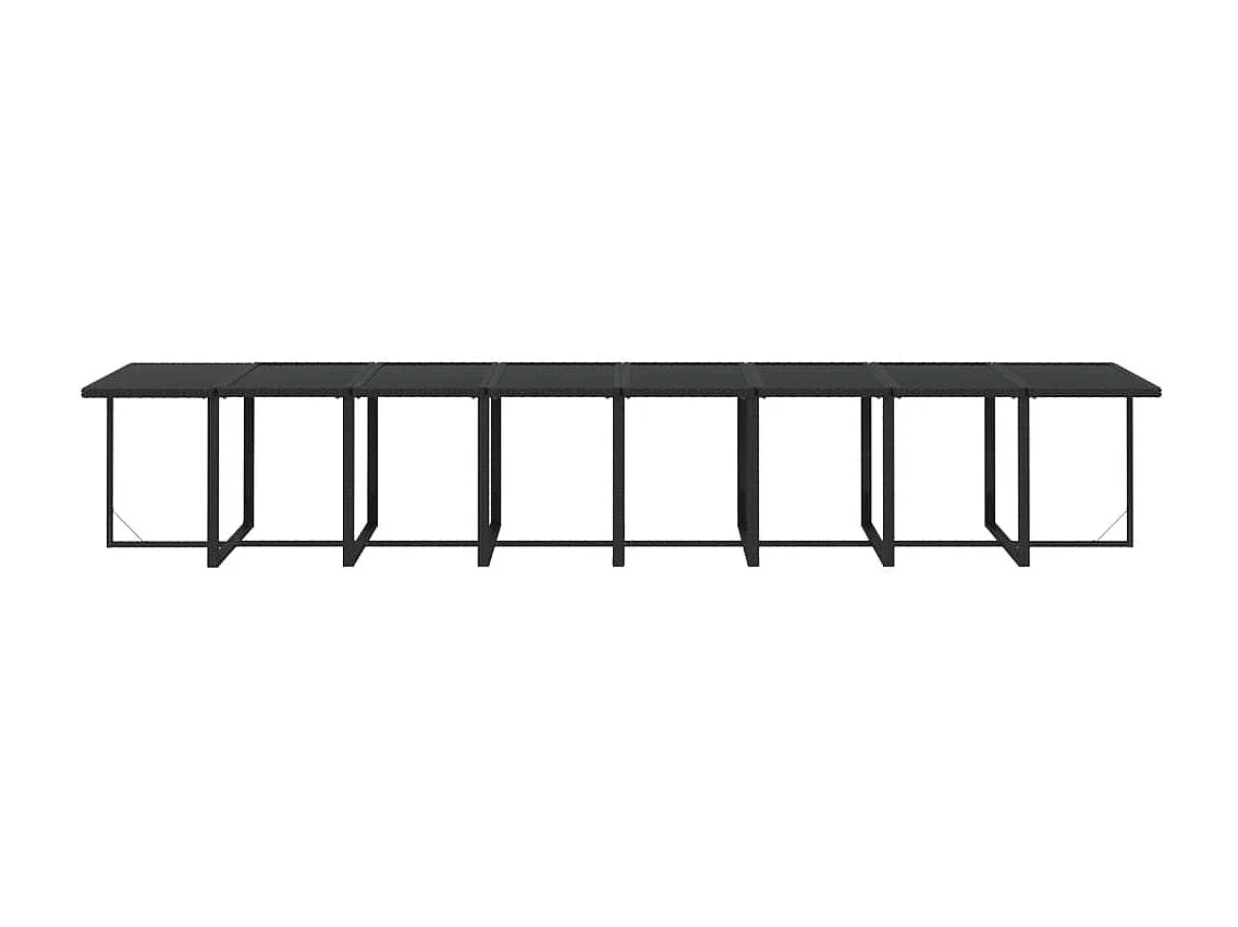 Ensemble à manger de jardin 17 pcs coussins noir résine tressée