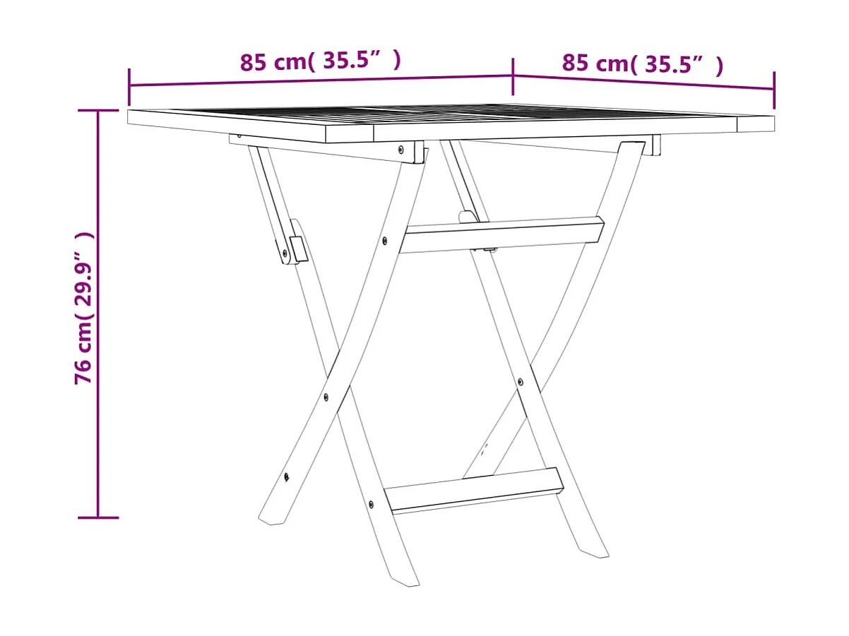 Set da Pranzo per Giardino 5 pz in Legno Massello di Teak