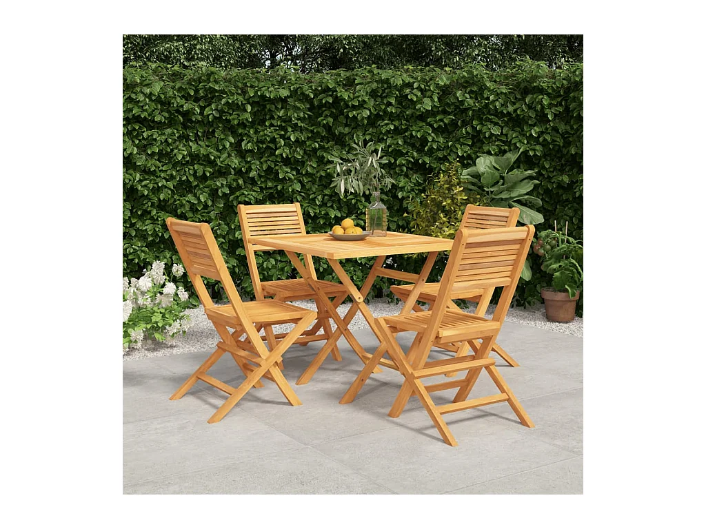 Ensemble à manger de jardin 5 pcs Bois de teck massif