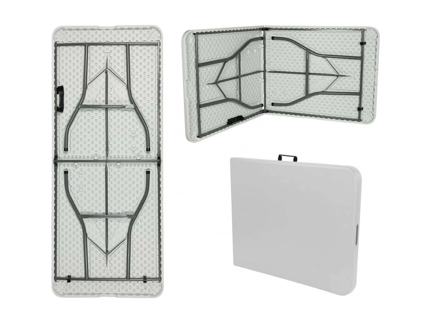 Set pieghevole 180cm Tavolo e 6 sedie con maniglia Catering O91