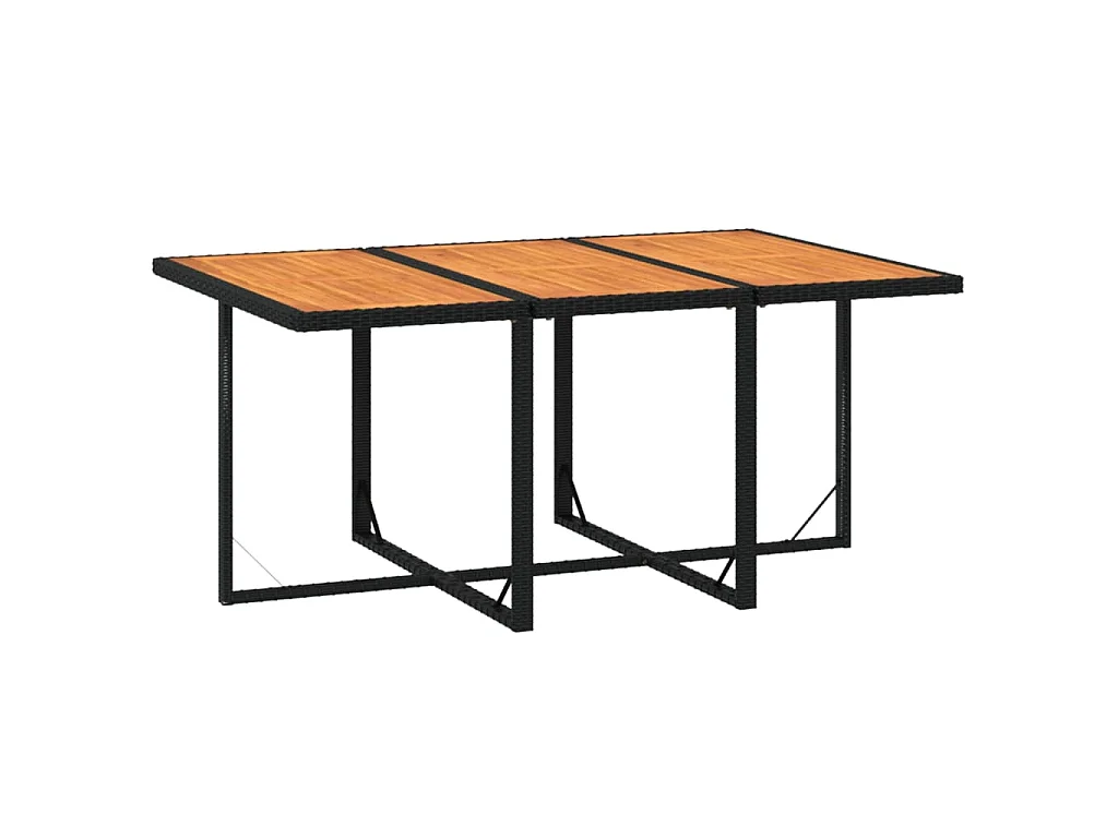 7-delige Tuinset met kussens poly rattan zwart