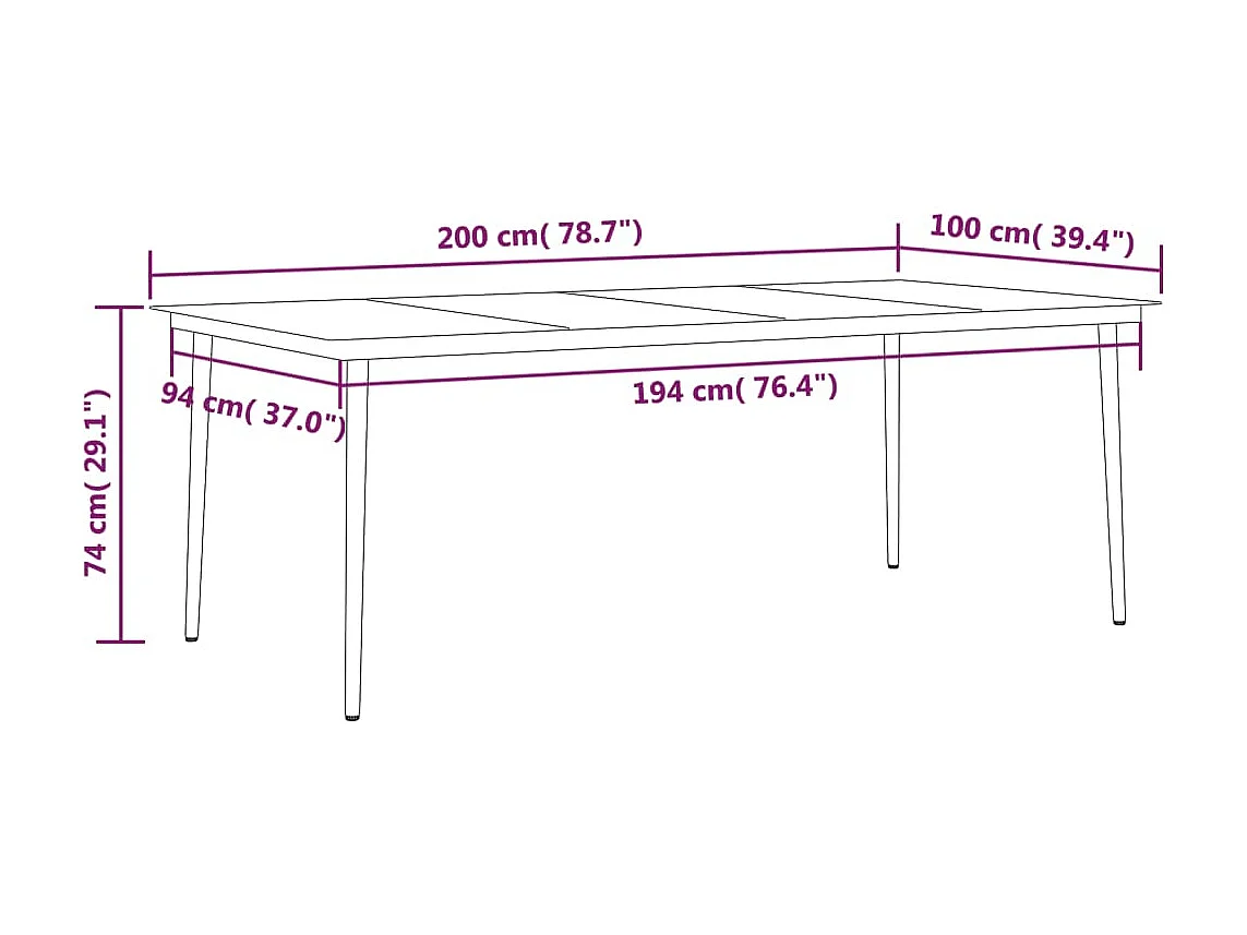 9 pcs conjunto de jantar para jardim preto