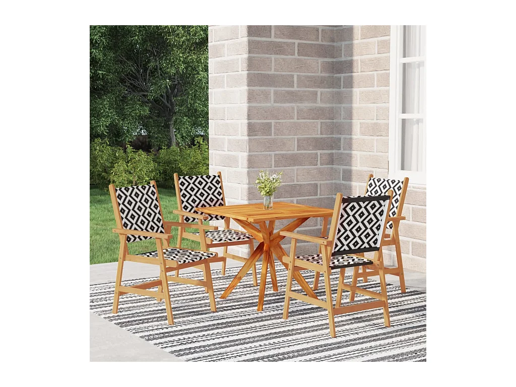 Ensemble à manger de jardin 5 pcs Bois d'acacia massif