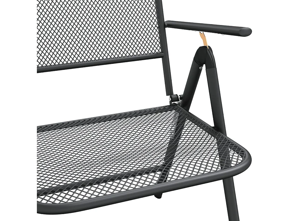 Ensemble à manger de jardin 9 pcs anthracite métal maille