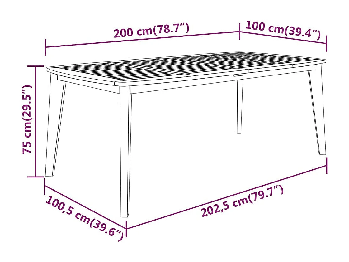 Ensemble à manger de jardin 9 pcs Bois d'acacia solide