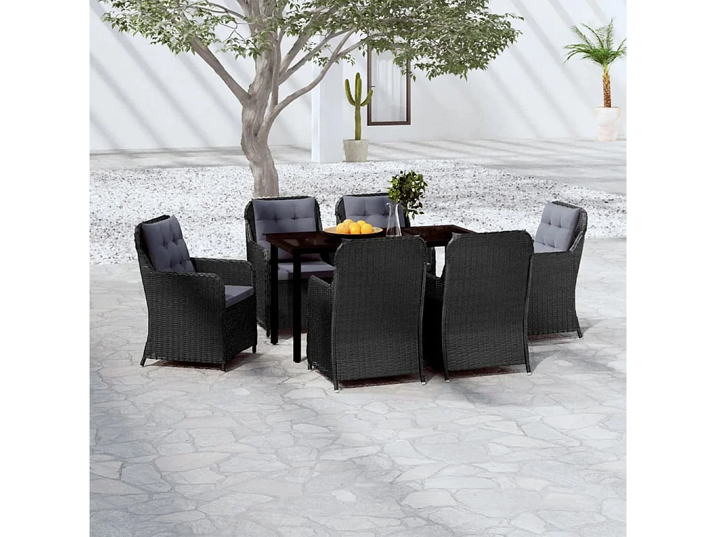 7-delige Tuinset zwart