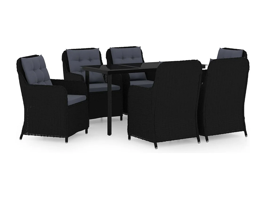 7-delige Tuinset zwart