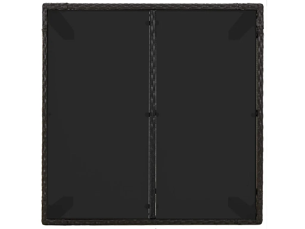 3-tlg. Garten-Essgruppe mit Kissen Schwarz Poly Rattan