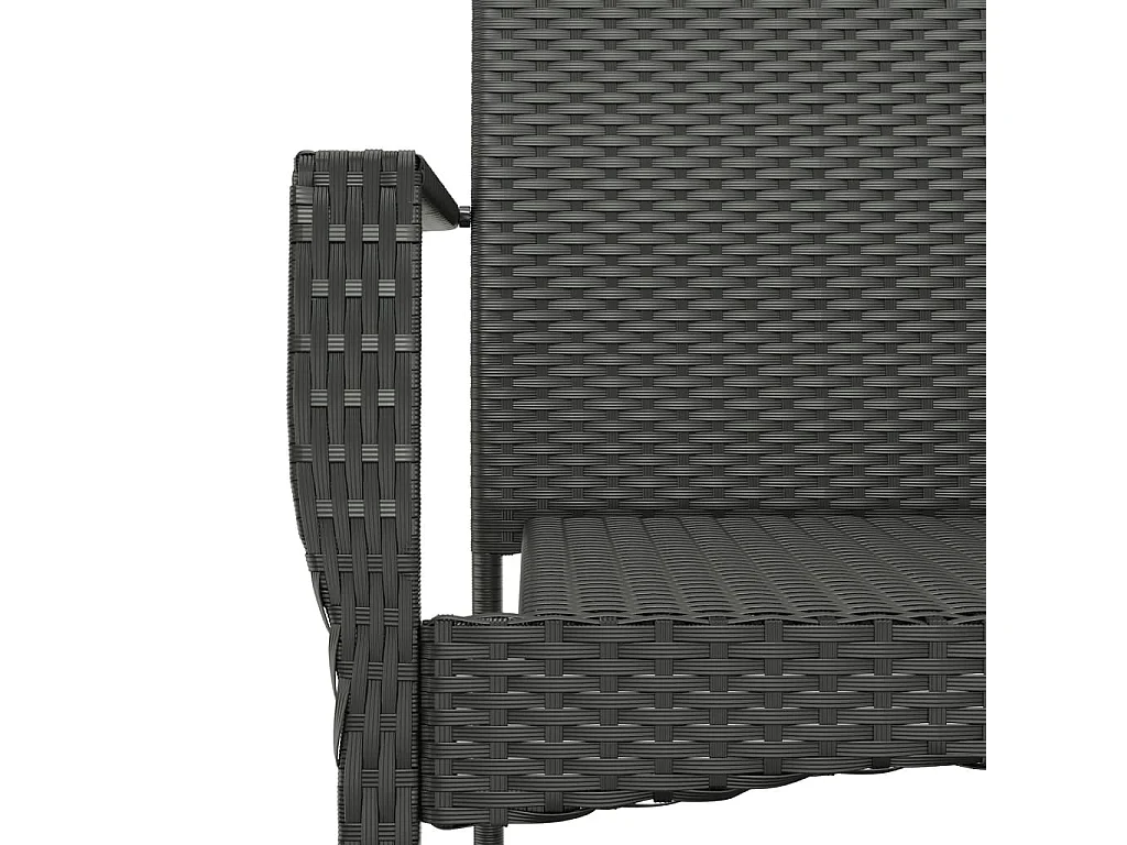 Ensemble à manger de jardin avec coussins 3 pcs Noir