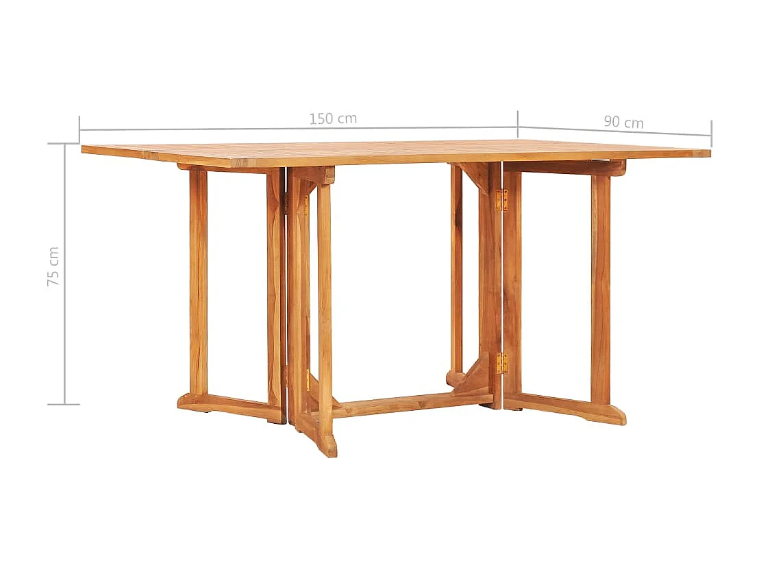 Ensemble à manger d'extérieur pliable 7 pcs Bois solide de teck