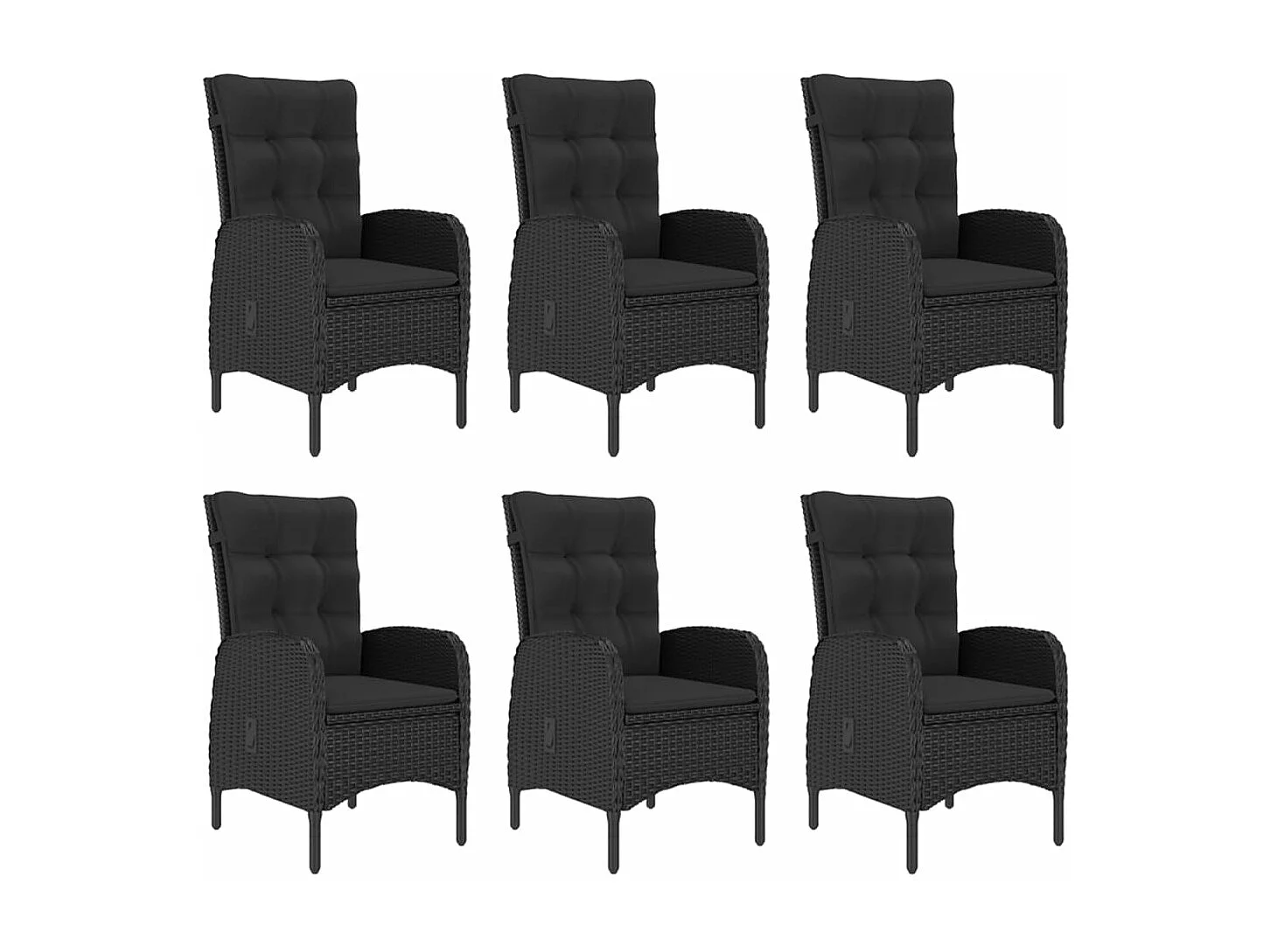 Set da Pranzo da Giardino 7 pz Nero
