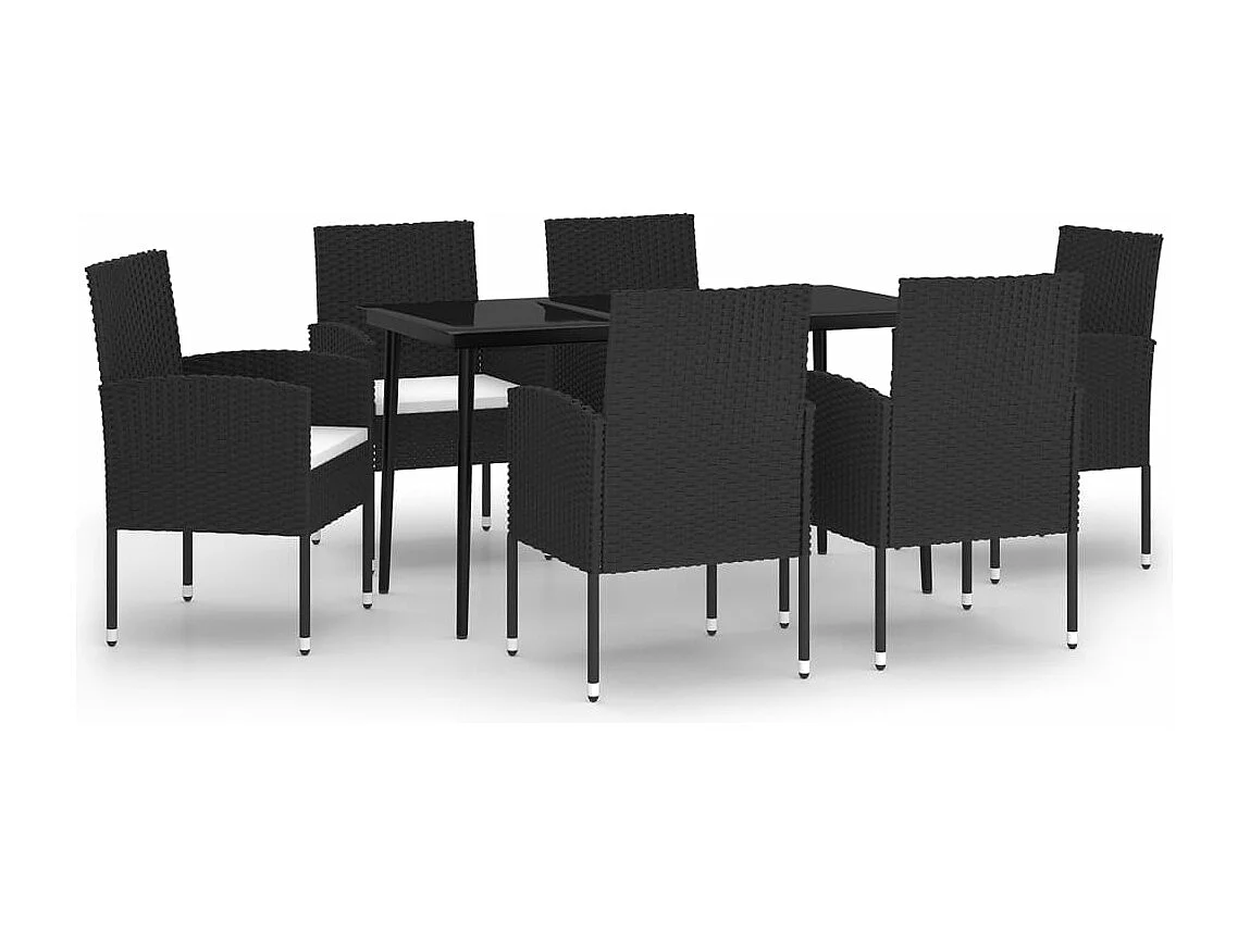 7-tlg. Garten-Essgruppe Schwarz