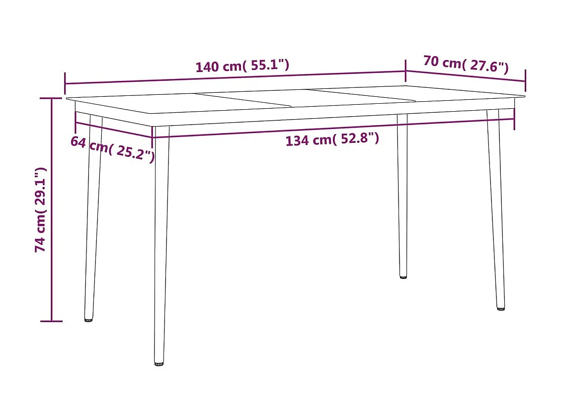 7-tlg. Garten-Essgruppe Schwarz