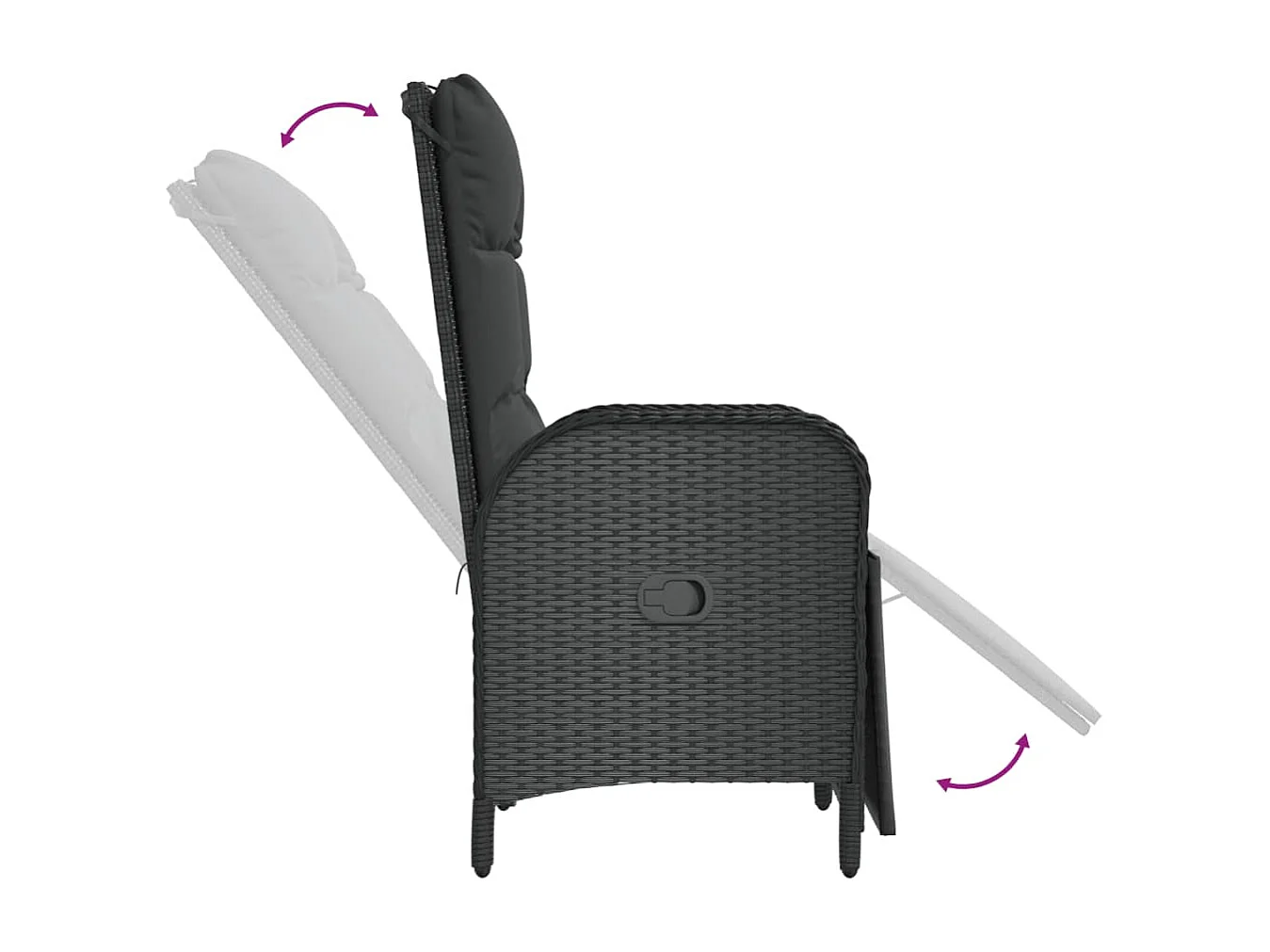 Ensemble à manger de jardin coussins 5pcs Noir Résine tressée