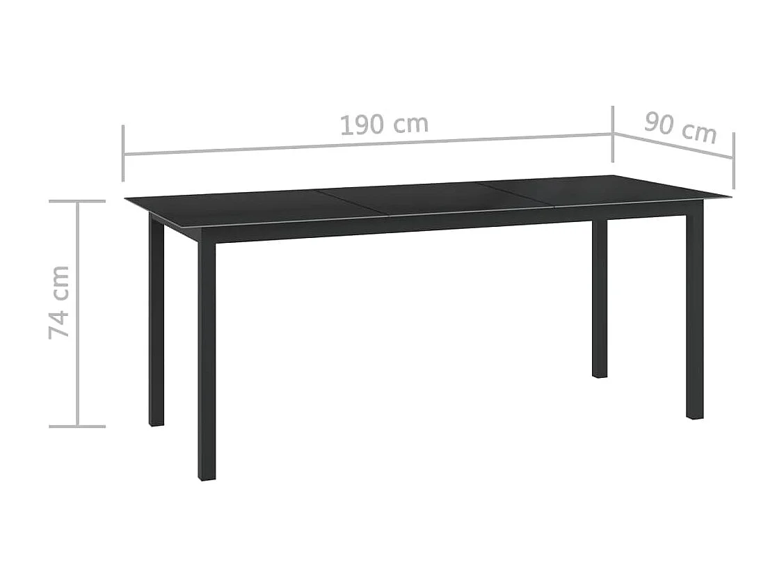 Ensemble à manger de jardin 9 pcs aluminium anthracite