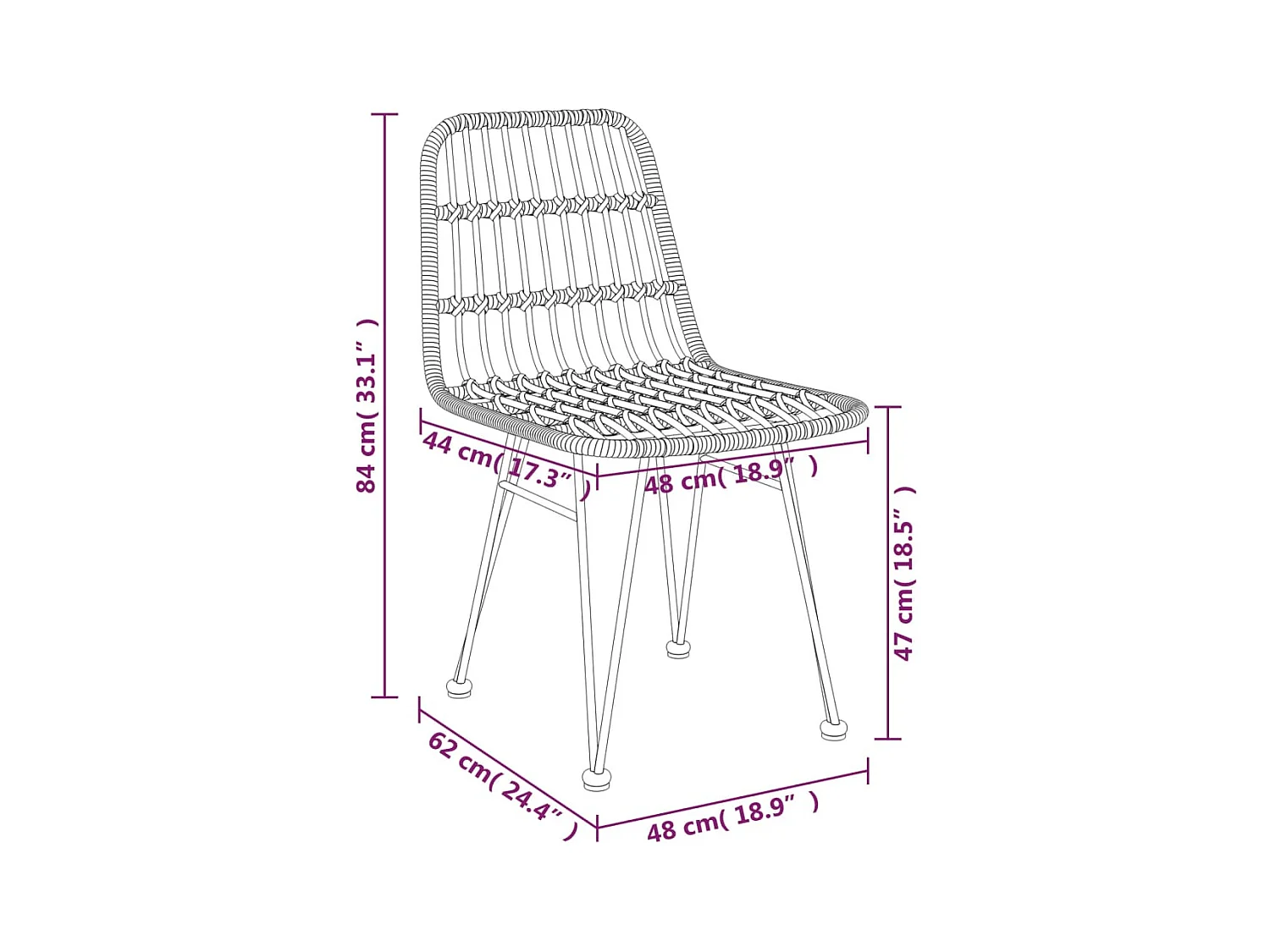 5-tlg. Garten-Essgruppe Schwarz Poly Rattan