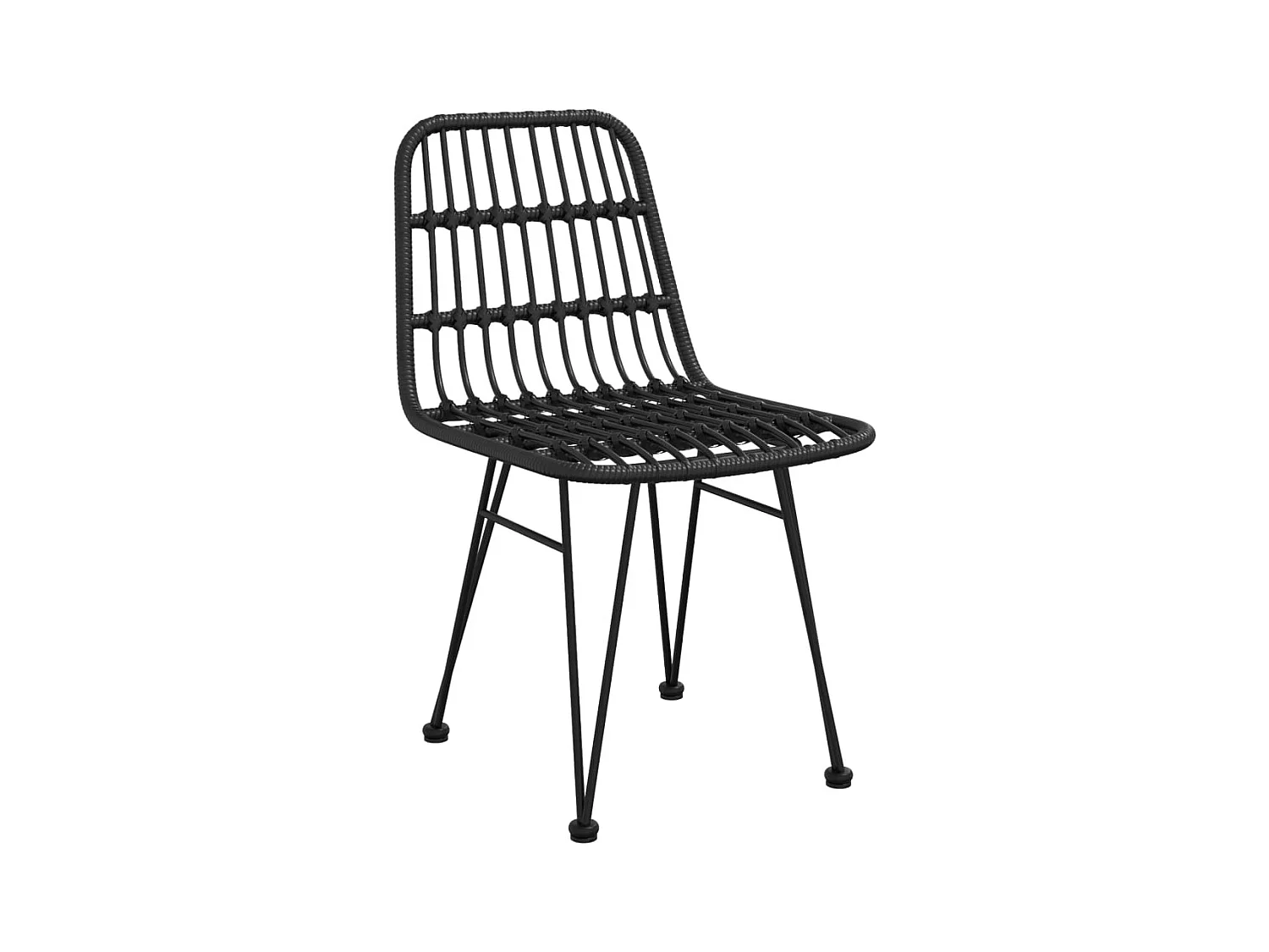 5-tlg. Garten-Essgruppe Schwarz Poly Rattan