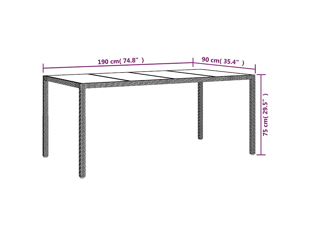 Set da Pranzo da Giardino 9 pz con Cuscini in Polyrattan Grigio