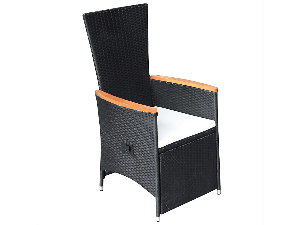Ensemble de salle à manger de jardin 5 pcs Noir