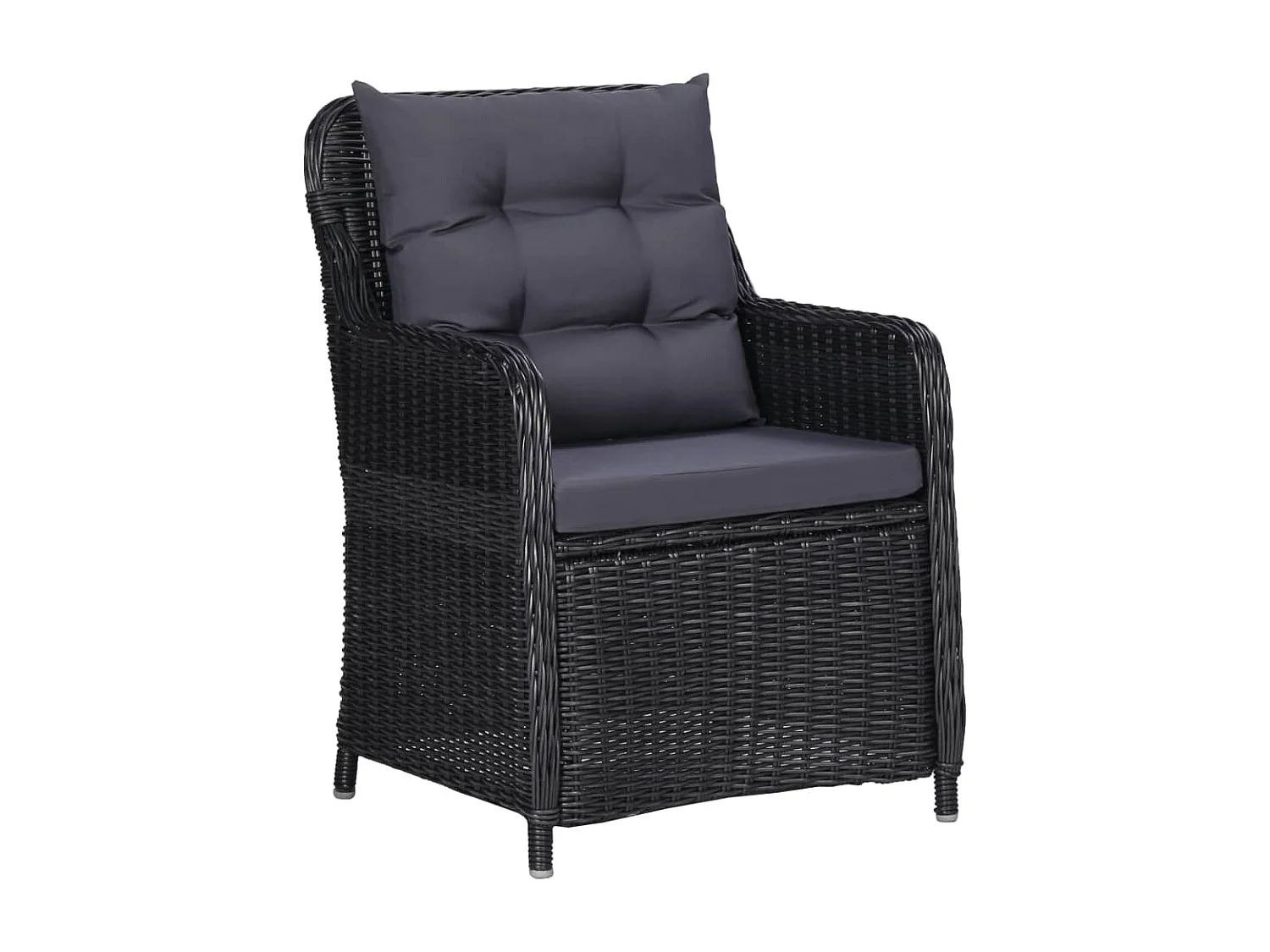 Ensemble à manger de jardin 3 pcs Noir