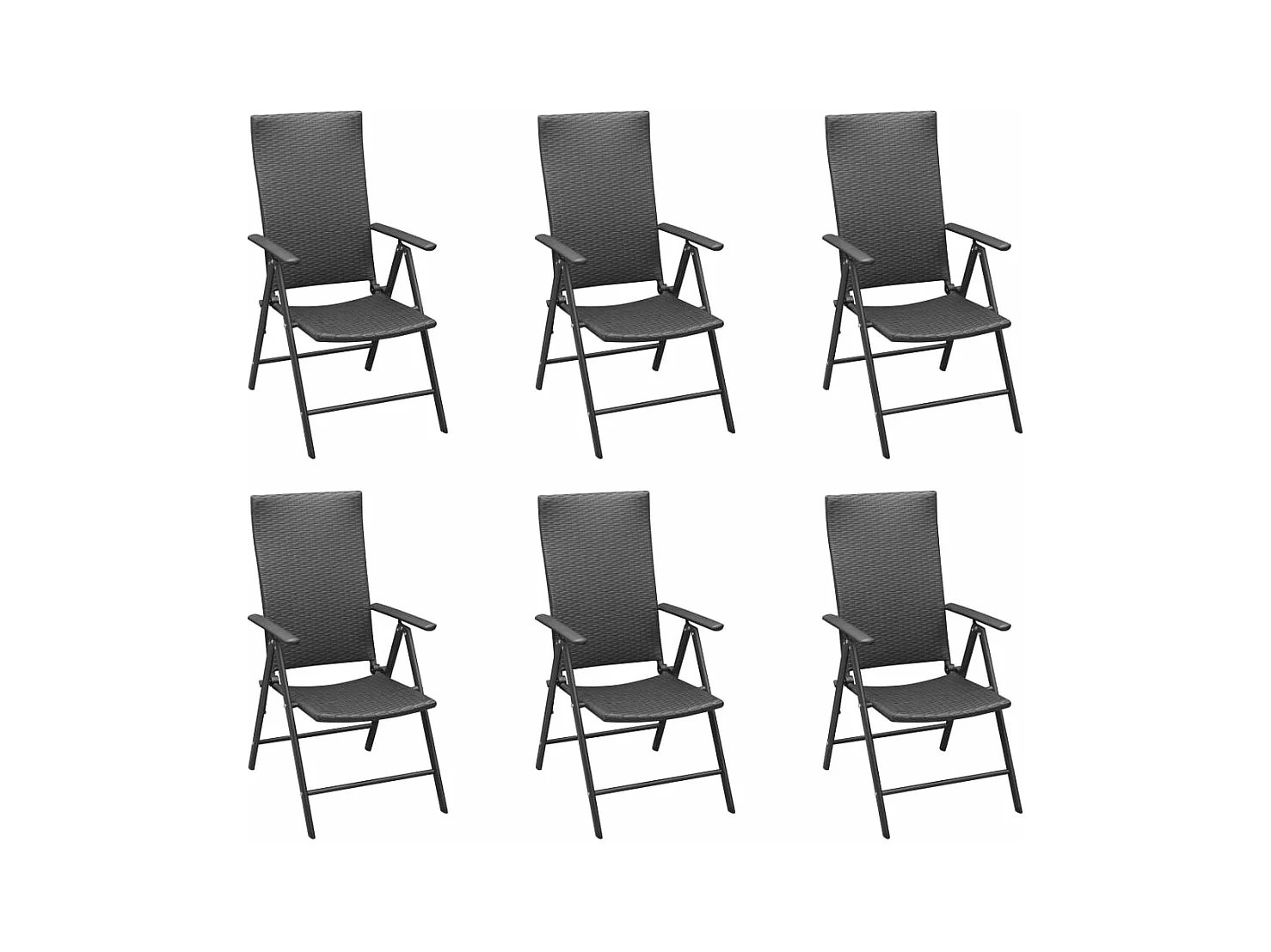 Ensemble à manger de jardin 7 pcs noir