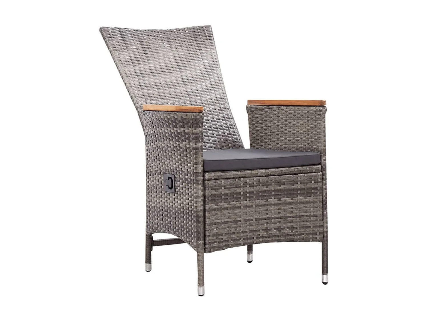 5 pcs conjunto de jantar para jardim cinzento