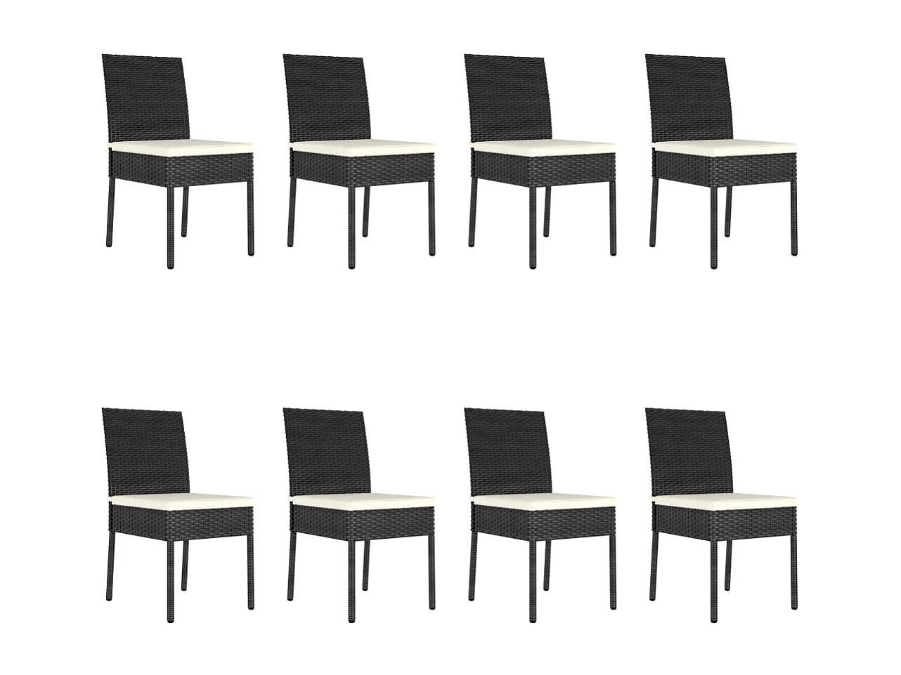 Ensemble à manger de jardin 9 pcs Résine tressée Noir