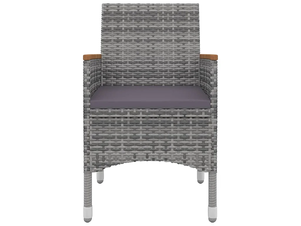7-delige Tuinset met kussens poly rattan en glas