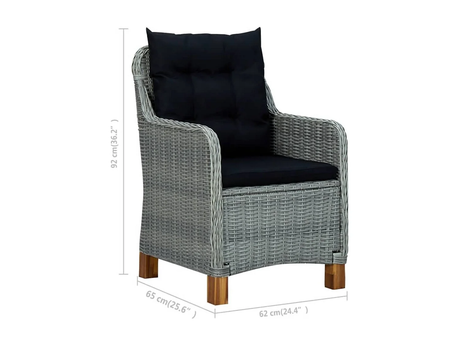 5 pcs conjunto de jantar para jardim cinzento-claro