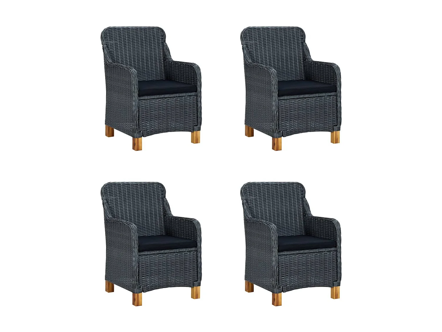 5 pcs conjunto de jantar para jardim cinzento-escuro