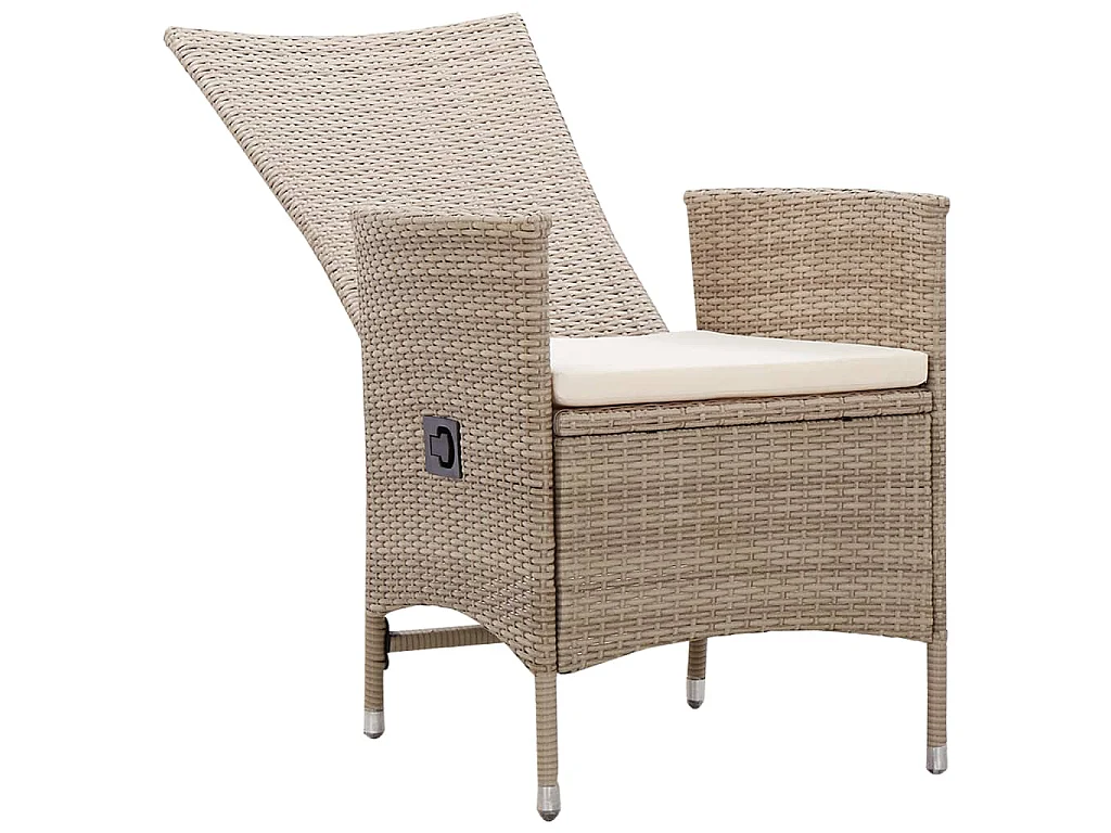 Set Mobili da Pranzo per Giardino 5 pz Beige