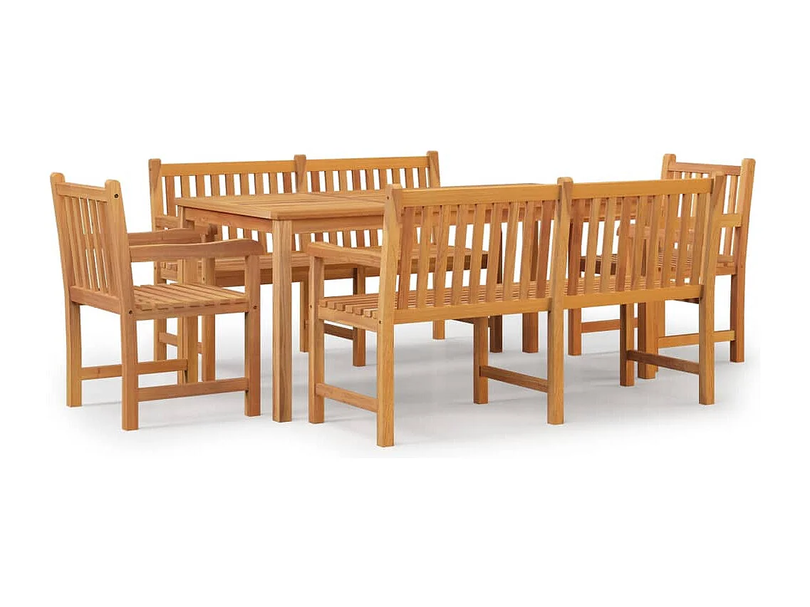 Ensemble à manger de jardin 5pcs Bois de teck massif