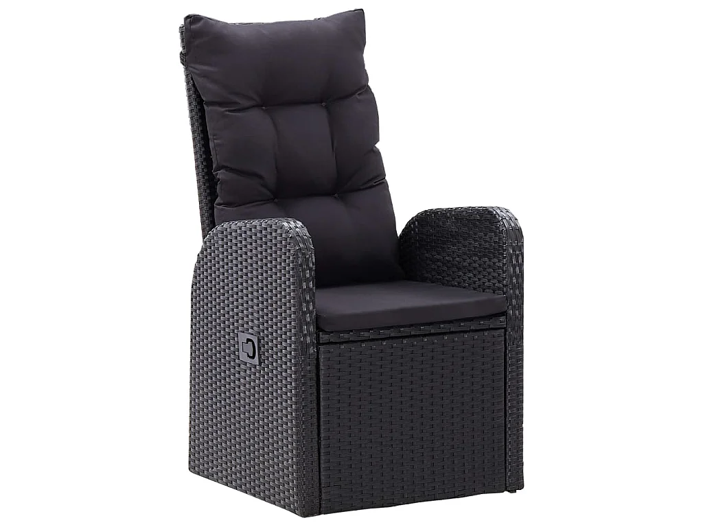 Set Mobili da Pranzo per Giardino 5 pz Nero
