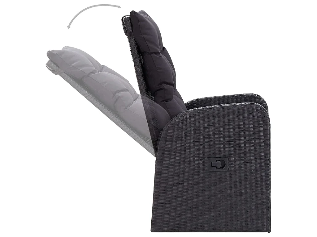 Set Mobili da Pranzo per Giardino 5 pz Nero