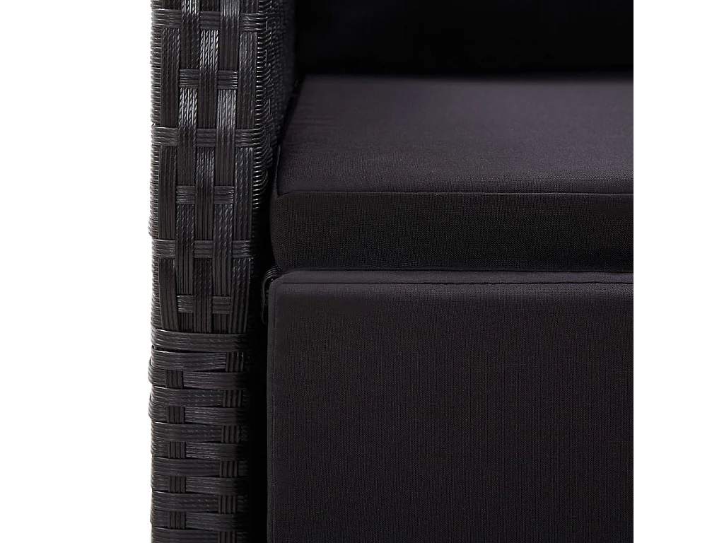 Set Mobili da Pranzo per Giardino 5 pz Nero