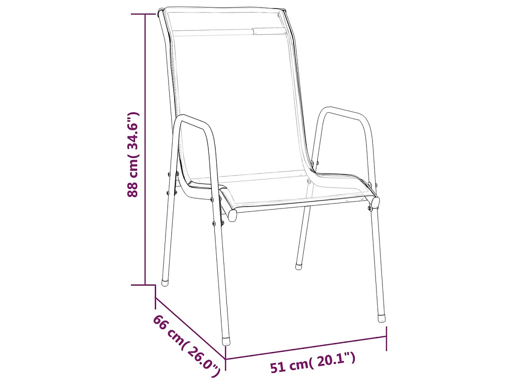 Ensemble à manger de jardin 7 pcs noir textilène et acier