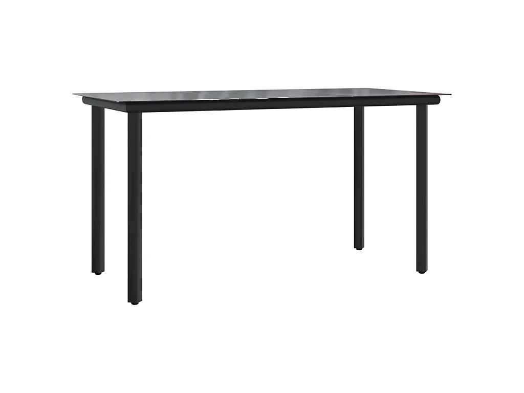 Ensemble à manger de jardin 7 pcs noir textilène et acier