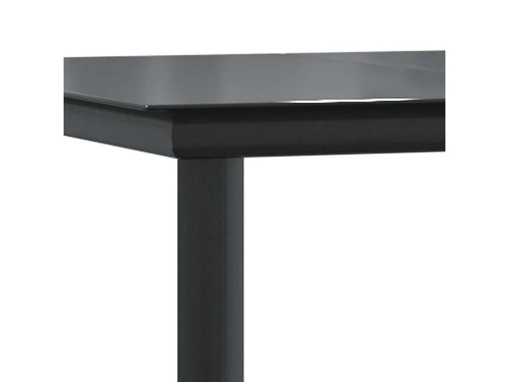 Ensemble à manger de jardin 7 pcs noir textilène et acier