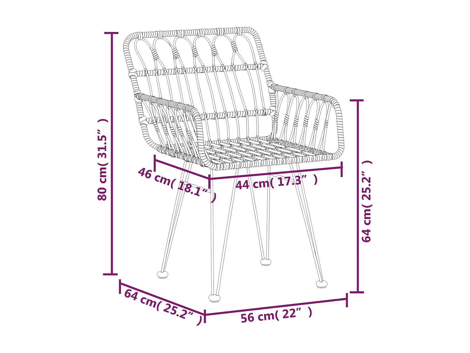 3-tlg. Garten-Essgruppe Schwarz Poly Rattan