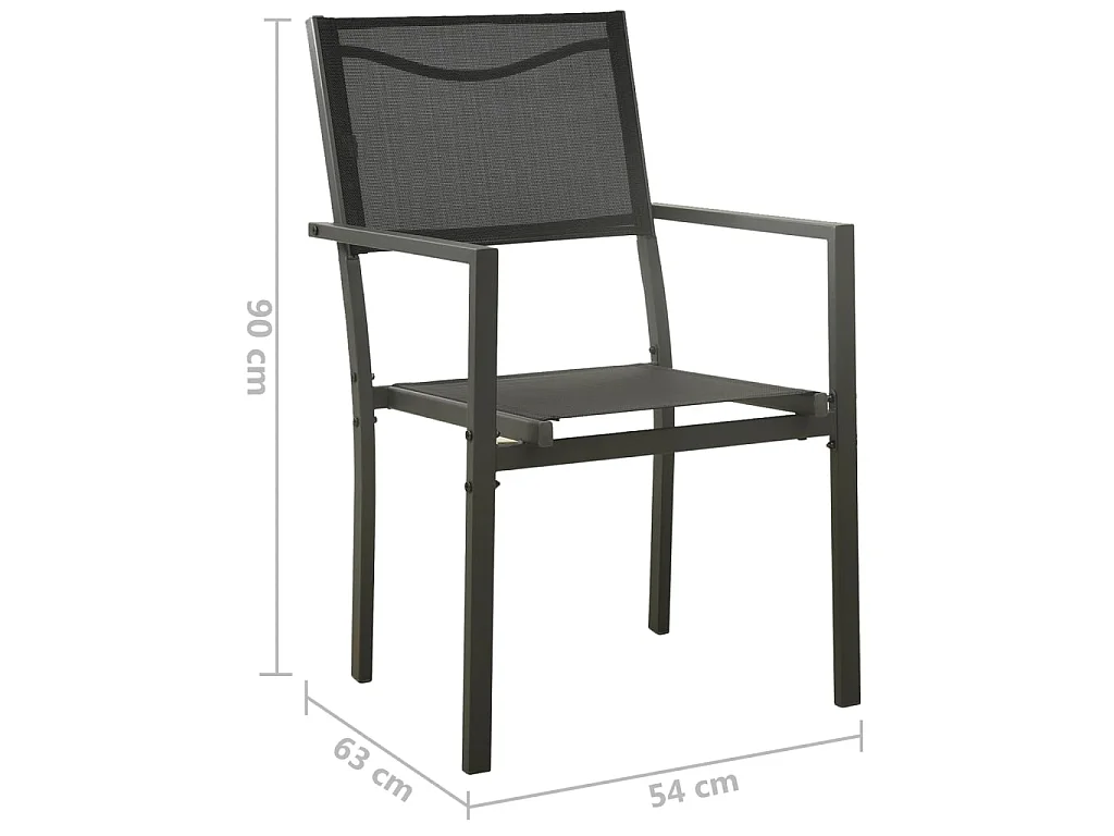 Mobilier de salle à manger d'extérieur 5 pcs Acier