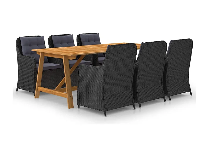 7-delige Tuinset zwart