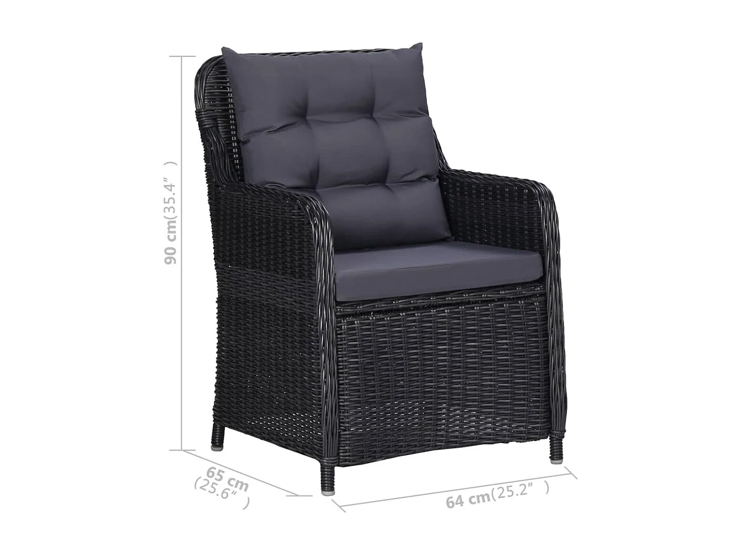 7-delige Tuinset zwart