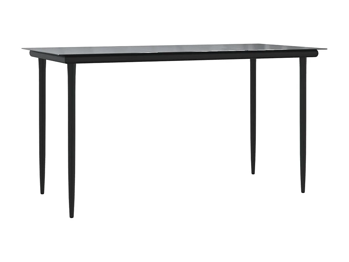 Ensemble à manger de jardin 5 pcs noir textilène et acier