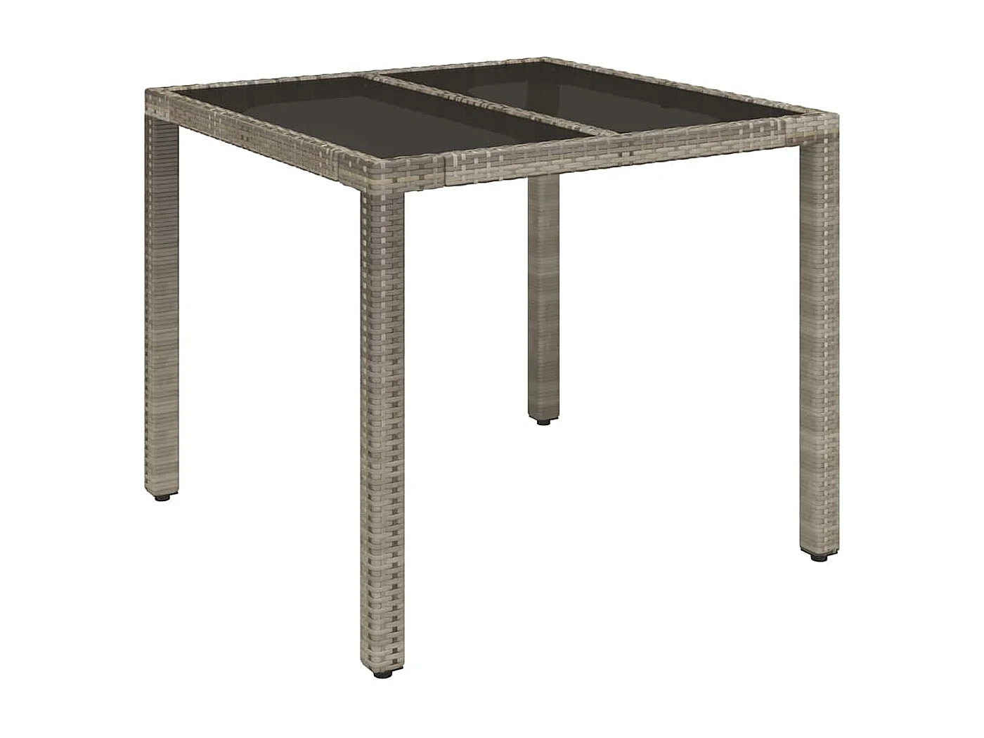 5-tlg. Garten-Essgruppe mit Kissen Grau Poly Rattan