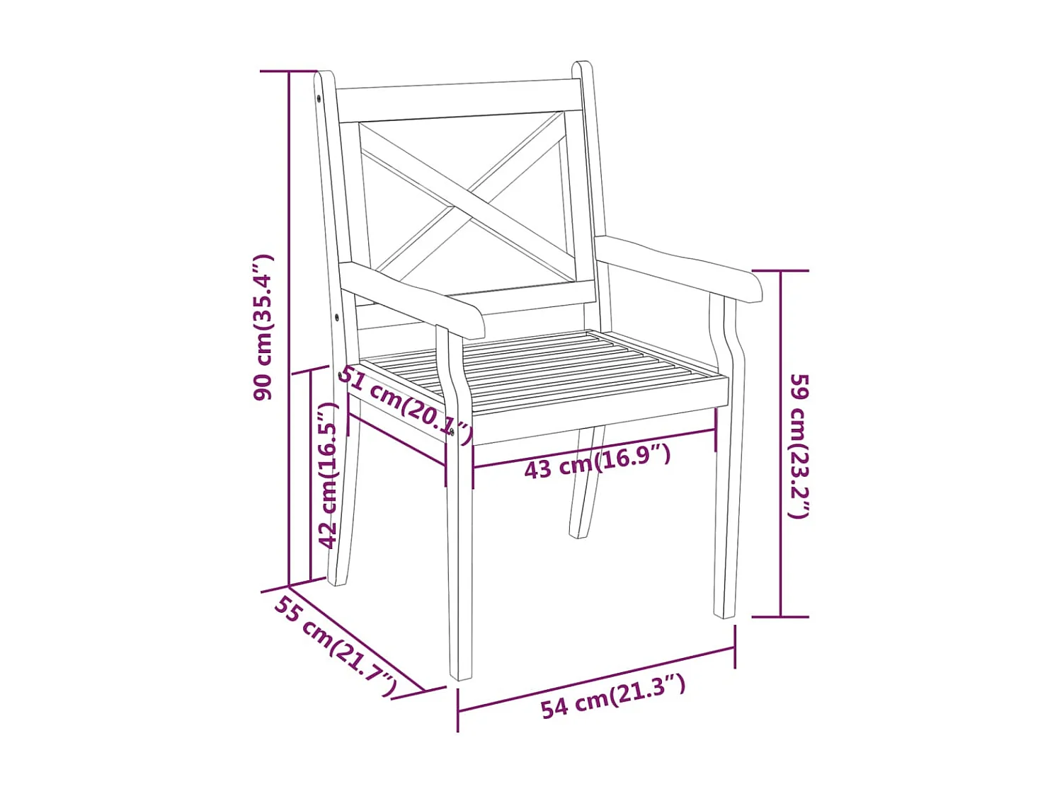 Ensemble à manger de jardin 5 pcs Bois d'acacia solide