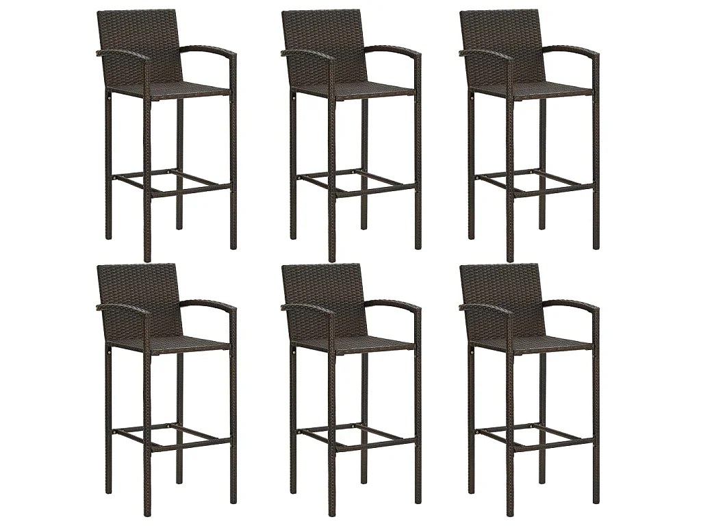 Ensemble de bar de jardin 7 pcs Marron