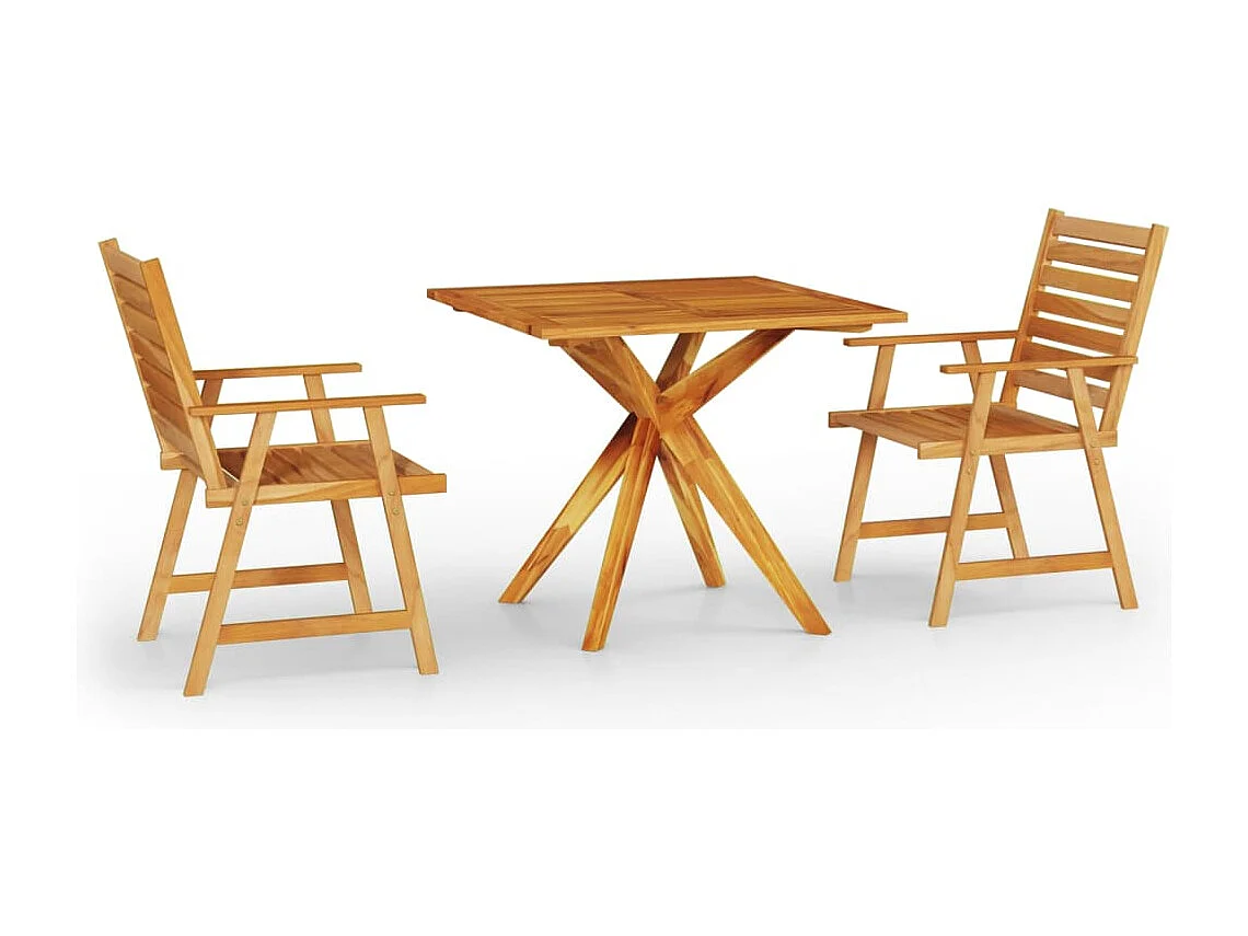 Ensemble à manger de jardin 3 pcs Bois d'acacia solide
