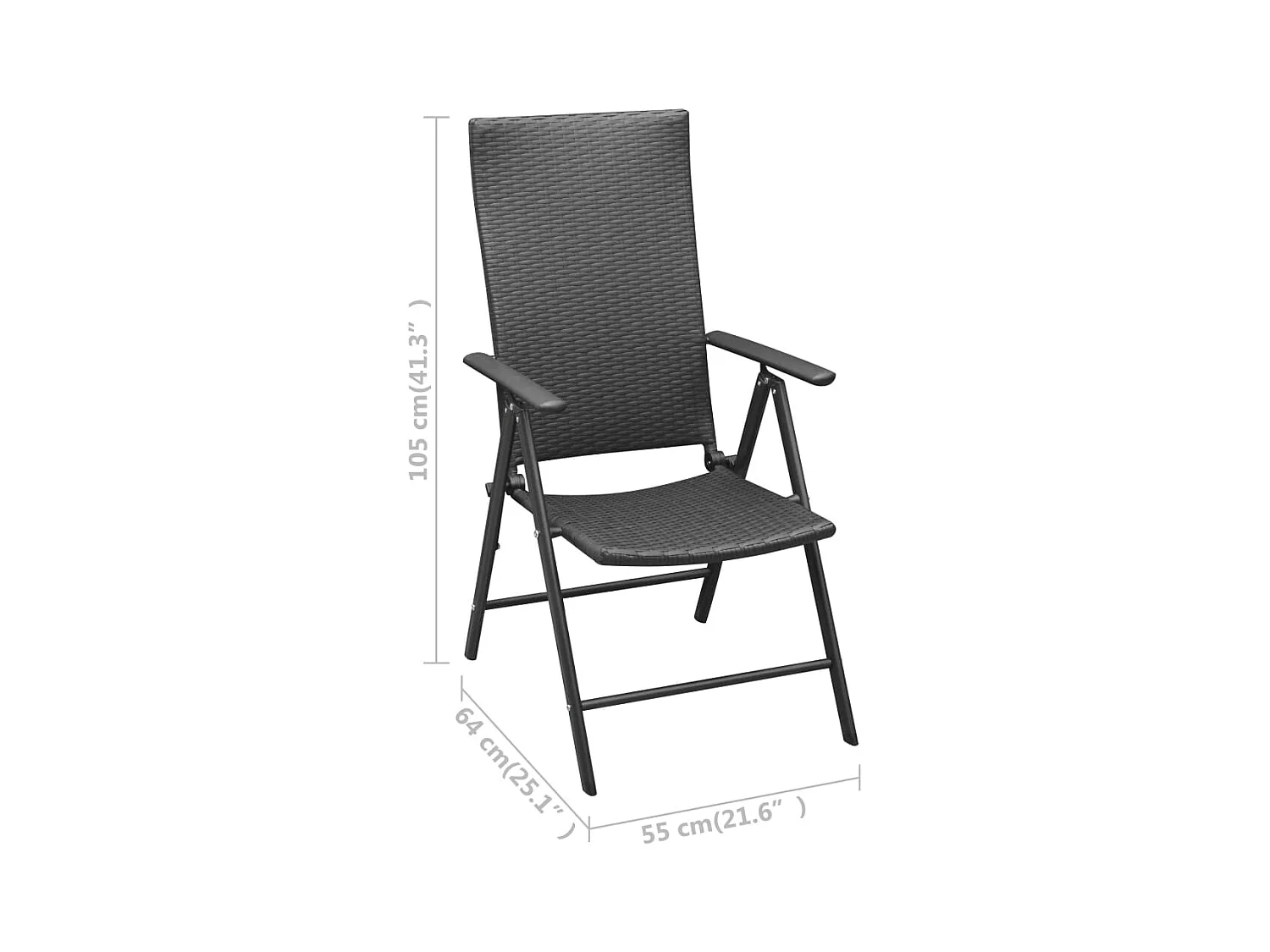 Ensemble à manger de jardin 5 pcs noir et marron