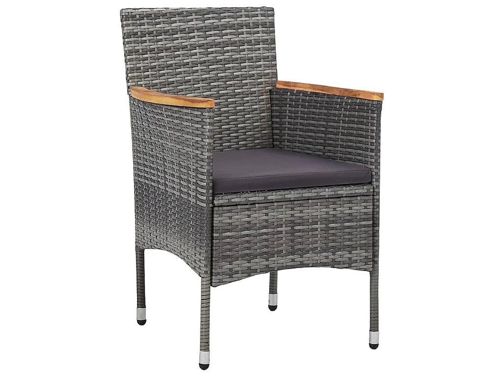 Juego de comedor para jardín de 5 piezas gris